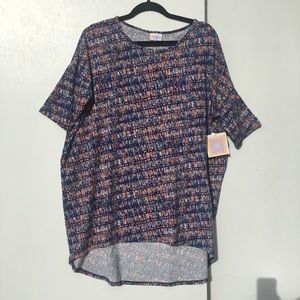 NEW! IRMA Large L Lularoe Shirt blue orange